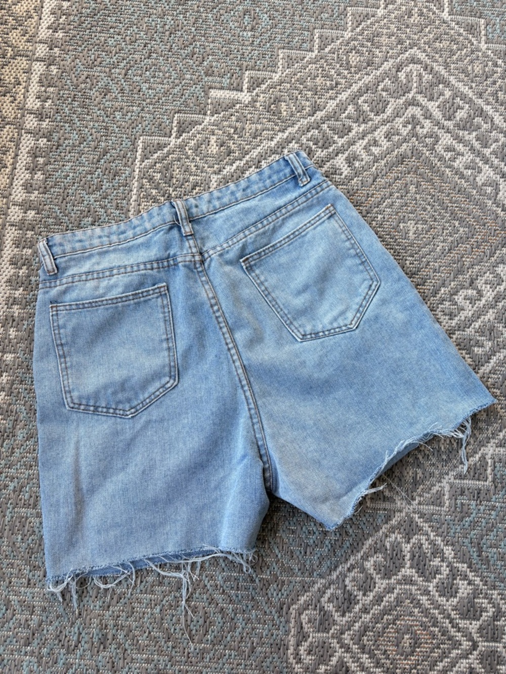 Classic Light Blue Denim Cutoff Shorts - Picture 3 of 3